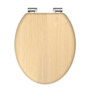 Schütte WC zitting MDF houtlook met soft-close-mechanisme (Licht Hout)