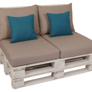 GO-DE Textil Palletkussenset (Beige/petrol)