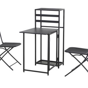 SIENA GARDEN Balkonmeubelset Palma 3-delig (2 stoelen + 1 tafel (inklapbaar))