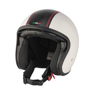 ULTIMATE SPEED Scooterhelm met vizier M (Crème/zwart/bordeaux)