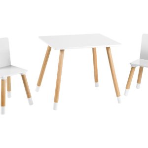 roba Houten kindertafel met 2 stoeltjes (Wit)