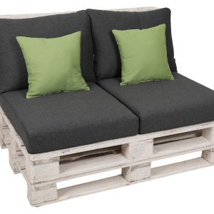 GO-DE Textil Palletkussenset (Antraciet/groen)