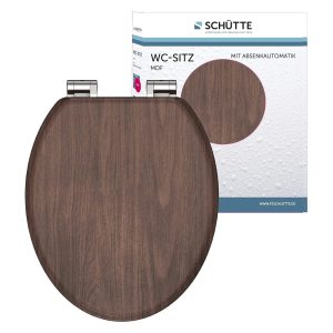 Schütte WC-bril (donkere houtlook)