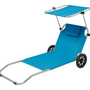 LIVARNO home Strandstoel met zonnescherm (Blauw)