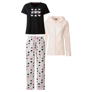 esmara Dames pyjama (roze/zwart/hart