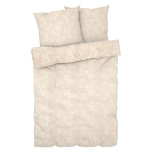 LIVARNO home Mako-satijnen dekbedovertrek 200 x 200 cm (beige/patroon)